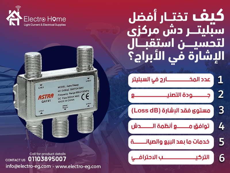 كيف تختار أفضل سبليتر دش مركزي لتحسين استقبال الإشارة في الأبراج