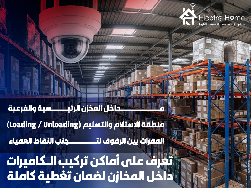 تعرف على أماكن تركيب الكاميرات داخل المخازن لضمان تغطية كاملة