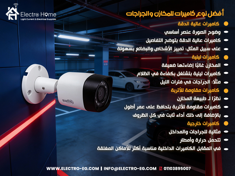 أفضل نوع كاميرات للمخازن والجراجات