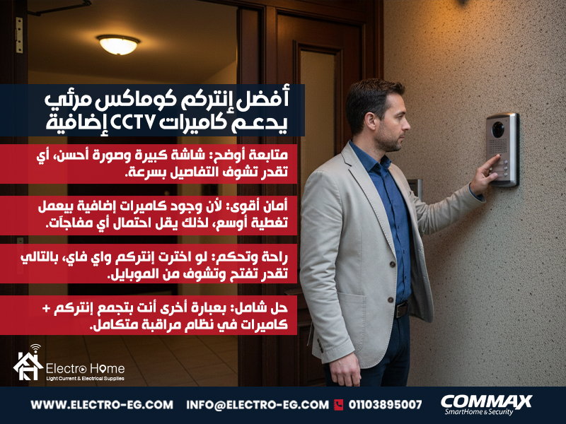 أفضل إنتركم كوماكس مرئي يدعم كاميرات CCTV إضافية