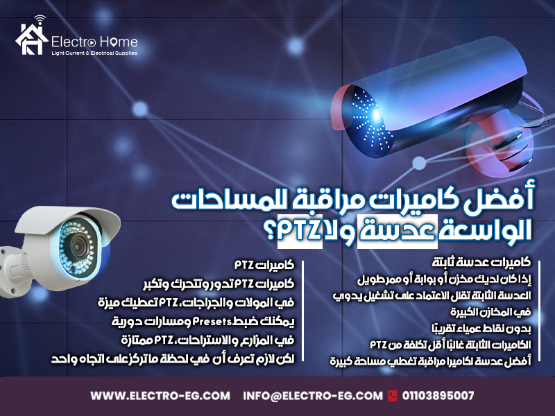 أفضل كاميرات مراقبة للمساحات الواسعة: عدسة ولا PTZ؟