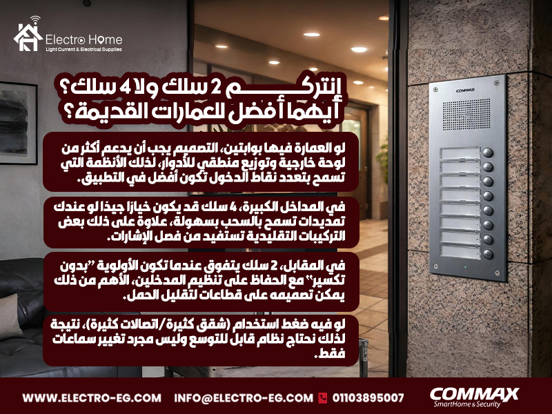 إنتركم 2 سلك ولا 4 سلك؟ أيهما أفضل للعمارات القديمة؟