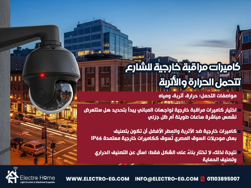 كاميرات مراقبة خارجية للشارع تتحمل الحرارة والأتربة