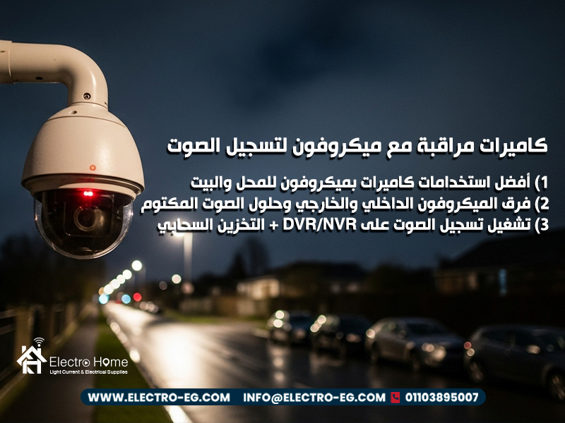 كاميرات مراقبة مع ميكروفون لتسجيل الصوت