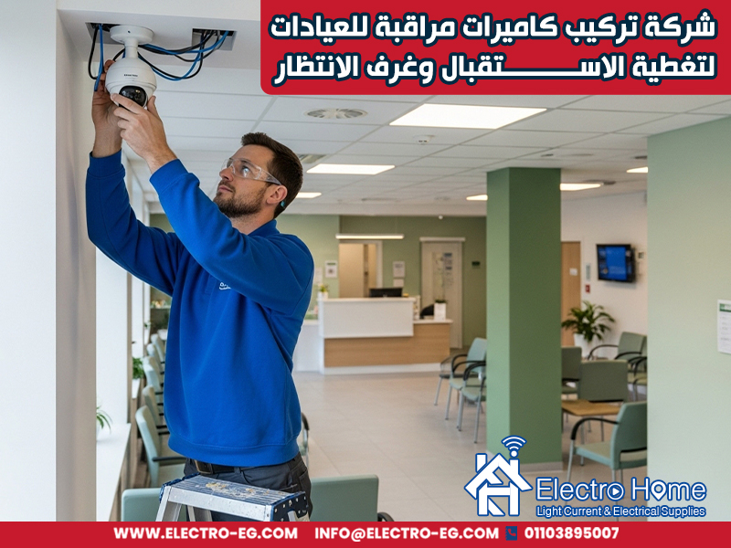 شركة تركيب كاميرات مراقبة للعيادات لتغطية الاستقبال وغرف الانتظار